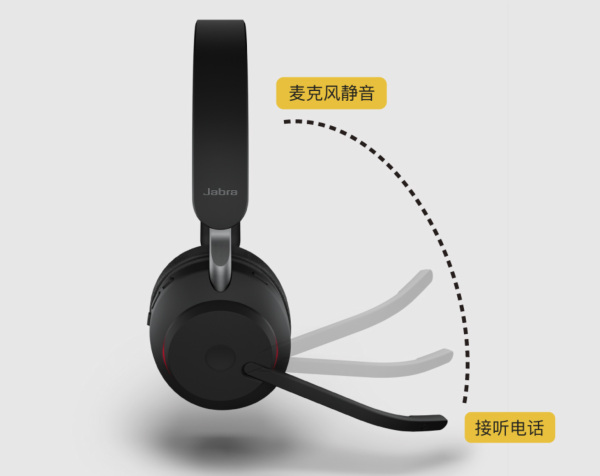 捷波朗(Jabra)混合办公会议蓝牙耳机耳麦Evolve2 65